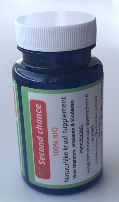 Nieuw flesje met witte dop, inhoud: capsules, voor vrouwen en mannen.